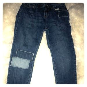 Denim patchwork jeans